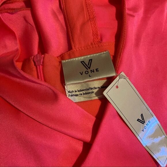 NWT Anthropologie Vone ruffle pink Yuli midi Dress, L - Picture 13 of 15